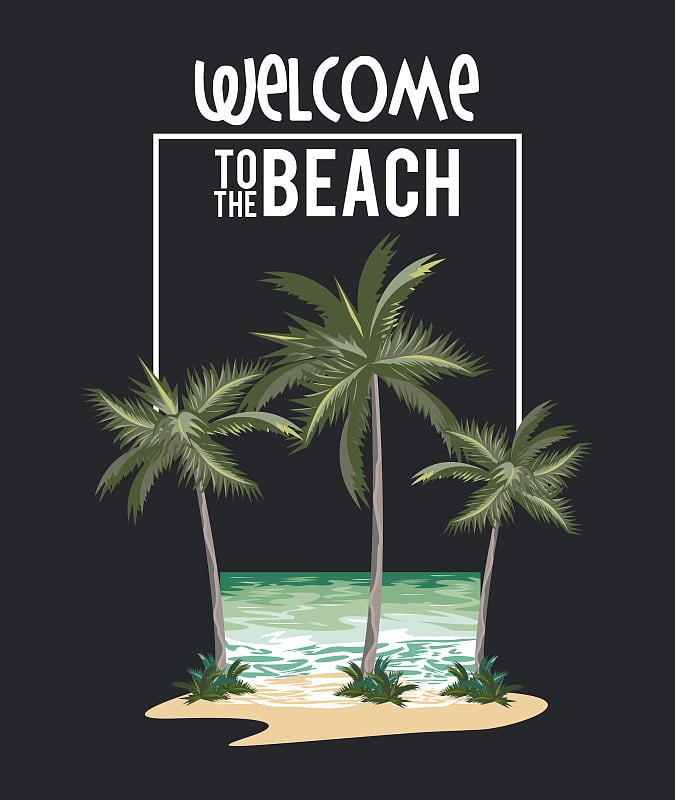 Welcome to the beach summer card