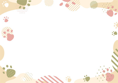 圆形图案和爪印框插图