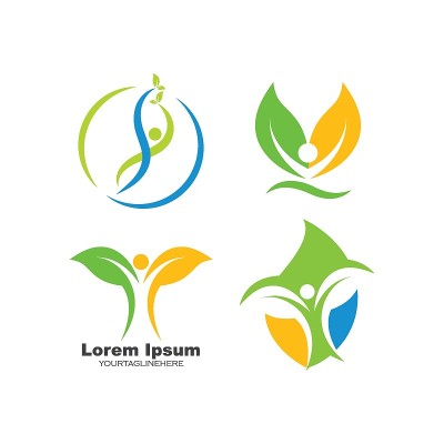 Healthy Life people leaf   vector icon concept