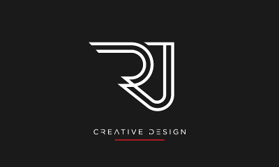 RJ, JR字母抽象豪华标志图标矢量组合