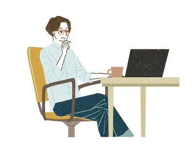 男性使用个人电脑