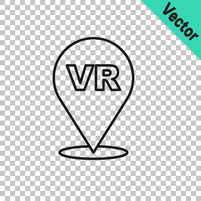 在透明背景上孤立的虚拟现实图标。未来的VR抬头显示设计。向量