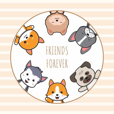 可爱的小狗朋友永远卡涂鸦卡通插图