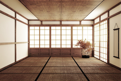 日本空房榻榻米设计最漂亮。三维渲染