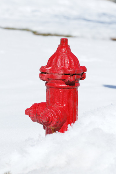消防栓在雪