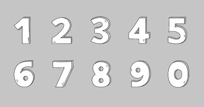 可爱的手绘数字涂鸦