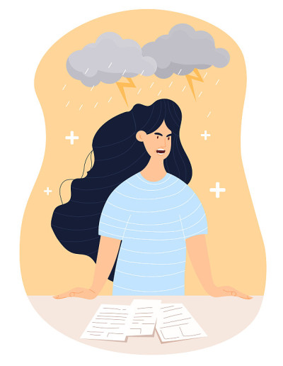 女人在雨中尖叫