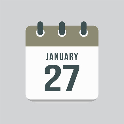图标日日期27日1月，模板日历页