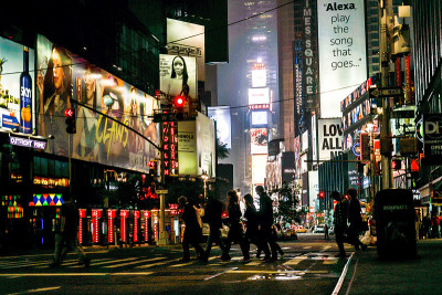 纽约时代广场夜景(时代广场)