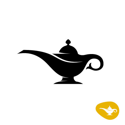 Aladin灯轮廓。简单的黑色矢量符号。