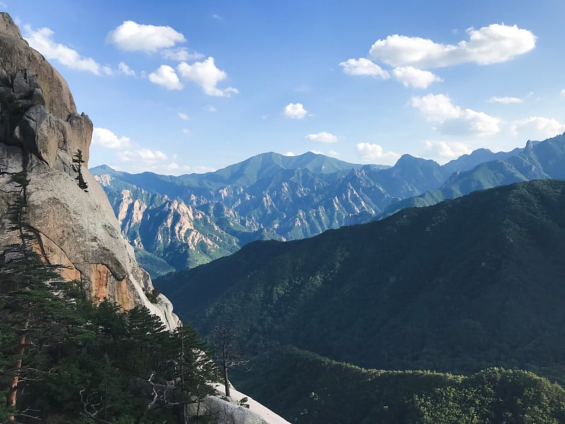 雪山国家公园山顶上的景色。韩国