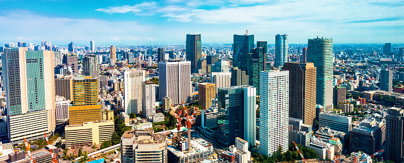 鸟瞰图Toranomon，东京天际线