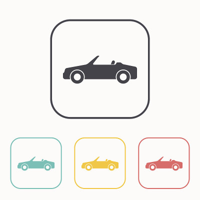 矢量彩色图标的cabriolet汽车
