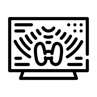 甲状腺诊断线图标矢量插图