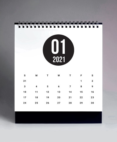 简单的2021年台历