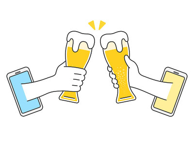在线喝酒聚会。