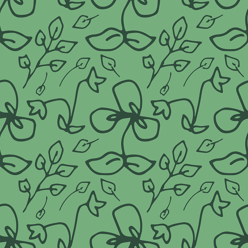 Flowers and leaves seamless pattern.