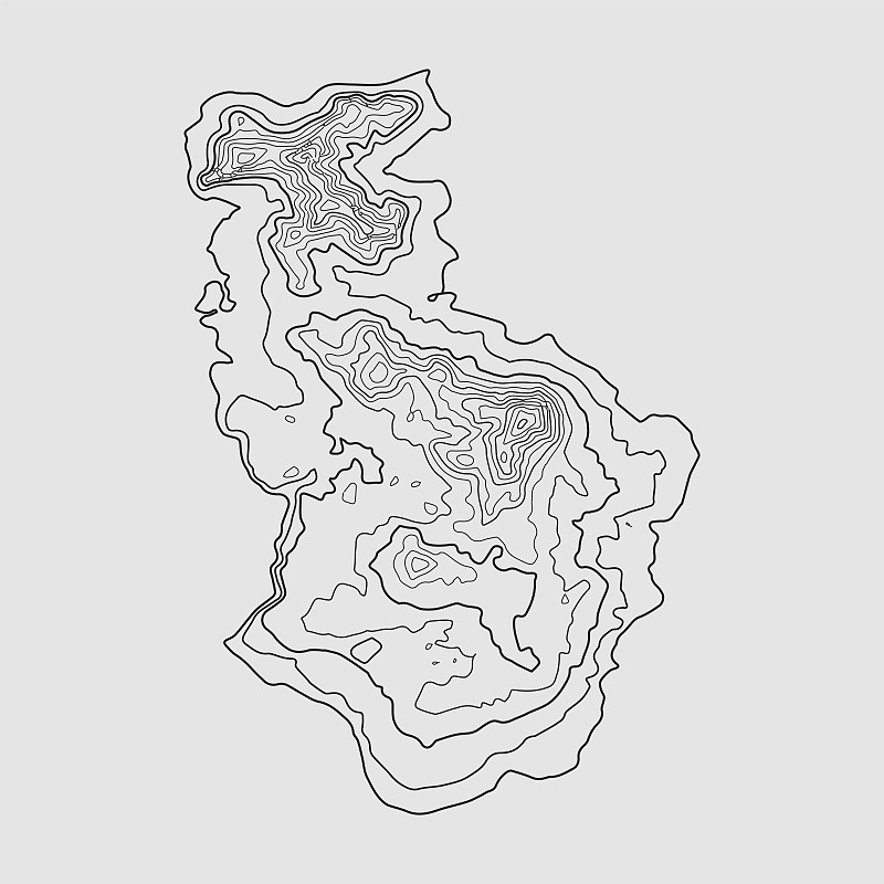 地形图。矢量插图。等值线图的背景