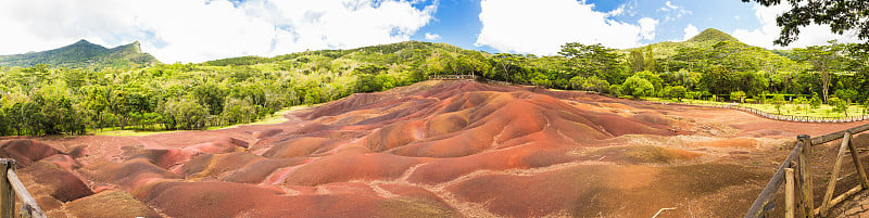 七色大地全景，chamarel，毛里求斯岛，印度洋;