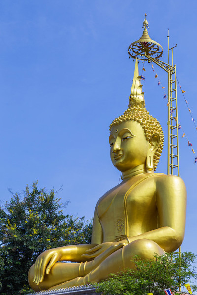 大金佛坐在寺庙里