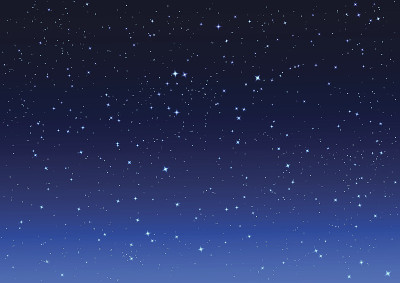 深蓝色夜空中明亮的星星