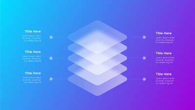 玻璃形态信息图概念与3d几何形状。磨砂玻璃效果。插图上模糊梯度矢量背景