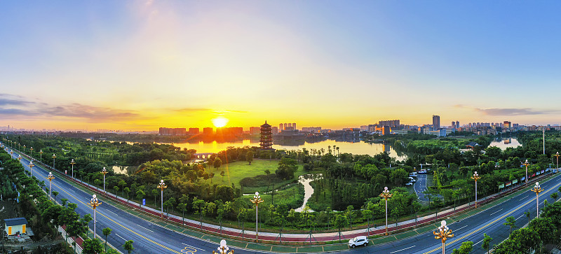 中国广东省东莞市华阳湖湿地公园景观