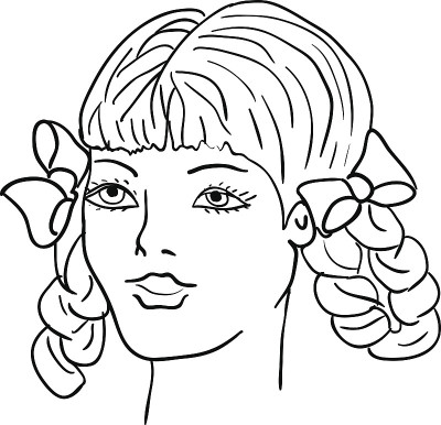 手绘时装模特儿。矢量插图。女人的脸