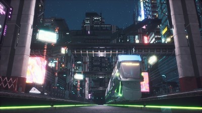 未来的城市和未来的高速列车。未来城市的景象。3 d渲染。