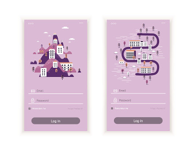 创造性的登录页面。现代界面用户体验，用户界面GUI屏幕模板智能手机或网站横幅。