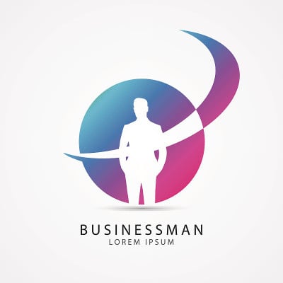 现代商人图标。向量