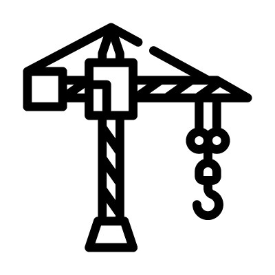 施工吊车线矢量图标孤立插图
