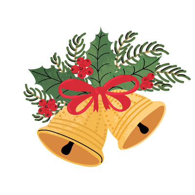Colorful illustration of Christmas bells