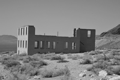 Rhyolite Ghost Town in Monochrome