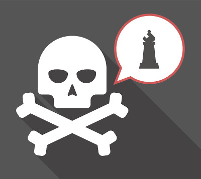 长影骷髅与一个主教象棋人物