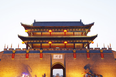 中国古城的夜景