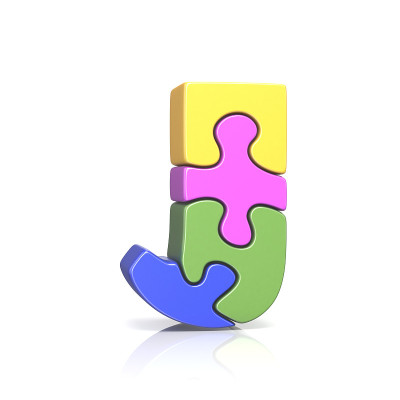 拼图字母J 3D