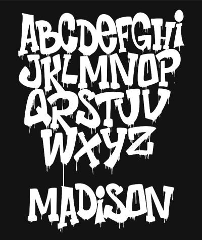 Marker Graffiti Font handwritten Typography vector