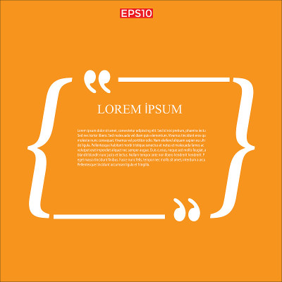 创新的矢量报价模板在报价。创造性的向量横幅插图与引用在一个框架与引用。矢量插图孤立在彩色的背景。