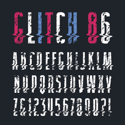 装饰sanserif字体与glitch失真效果