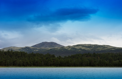 挪威山湖景观背景