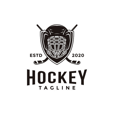 Vintage seal badge hockey sport vector with crosse