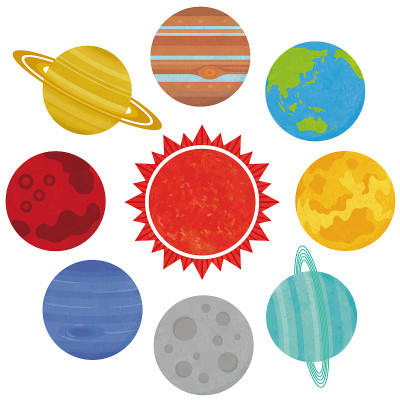 太阳系的行星。矢量图标。