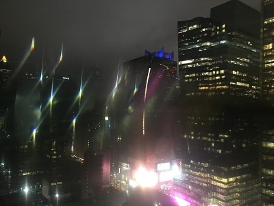 纽约曼哈顿摩天大楼的夜晚。