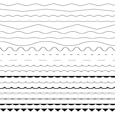 Set of  zigzag and wave borders.Graphic design ele