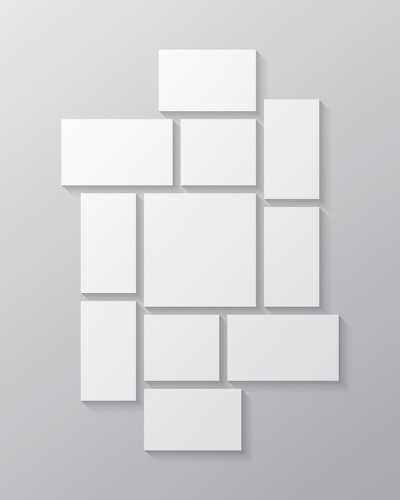 Vector template collage eleven frames images photo