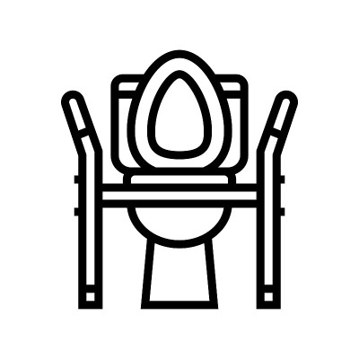 马桶盖医疗线图标矢量插图
