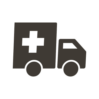 红十字会的卡车。医疗和食品供应的标志矢量平面字形插图。慈善、捐赠、帮助和紧急观念。
