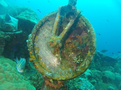 Famous wreck ship Fujikawa maru in Truk lagoon