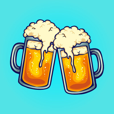 啤酒玻璃两联合矢量插图